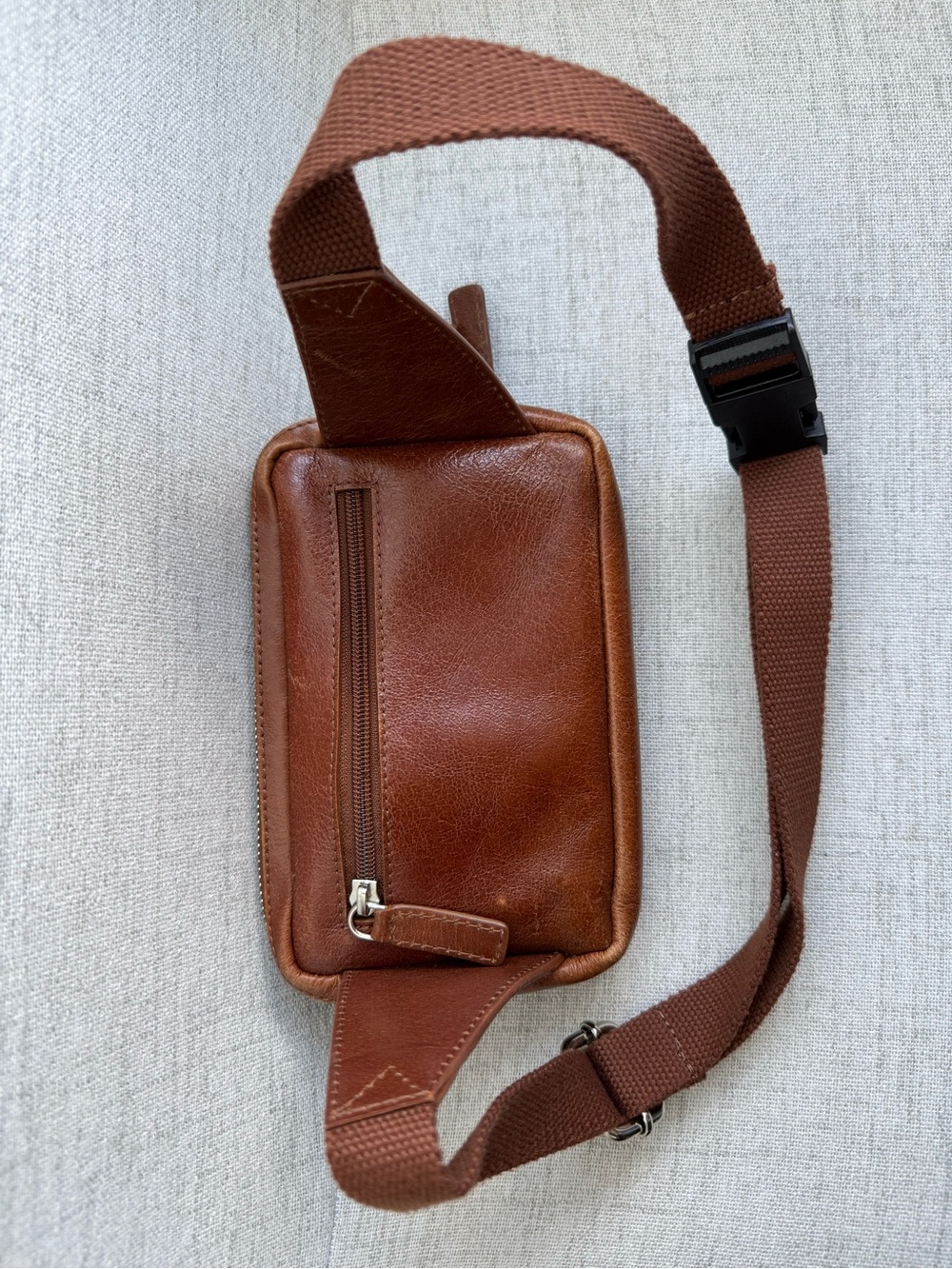Auliv Brown Genuine Leather Fanny Pack, Hip Pack - Picture 10 of 16